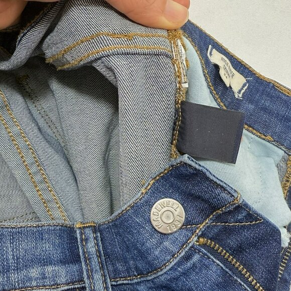 Madewell High Riser Skinny Ankle Slim Jeans Women Size 24 Modern Rock Biker Dark - Picture 6 of 12